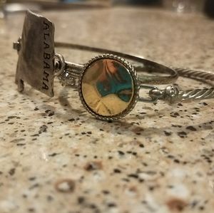Silver tone bracelets. Alabama jewelry